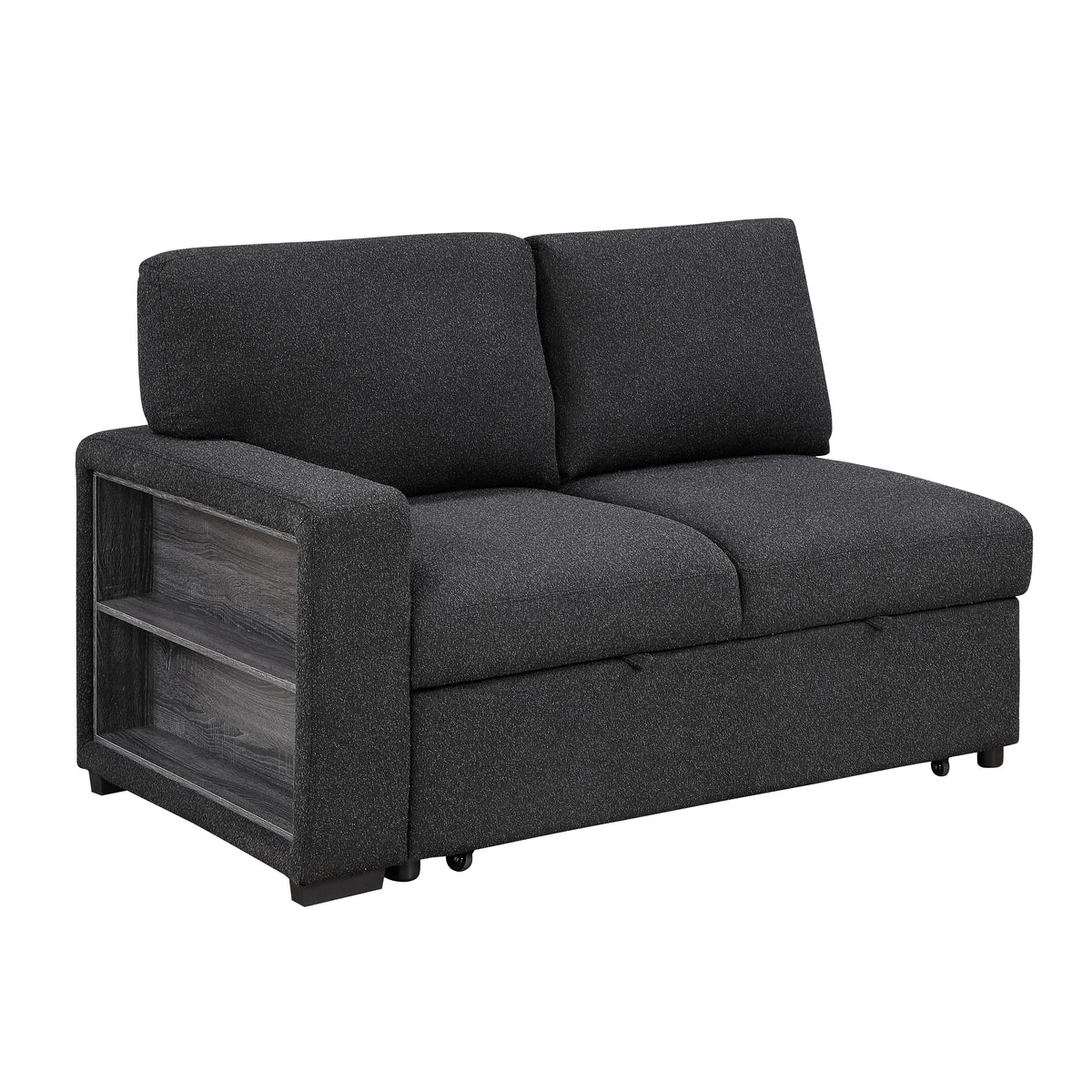 Pompano Black Boucle 3-Piece Sectional with Left Chaise and Pull-out Bed from Homelegance - Luna Furniture