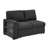 9630BK*42LRC (4)SECTIONAL WITH RIGHT CHAISE, PULL-OUT BED, HIDDEN STORAGES AND SHELVES, CHARGING PORTS from Homelegance - Luna Furniture