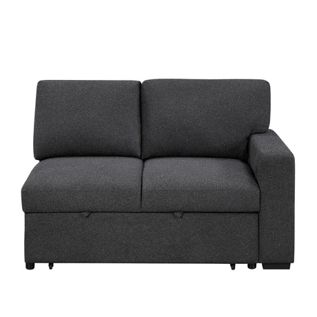 Pompano Black Boucle 3-Piece Sectional with Left Chaise and Pull-out Bed from Homelegance - Luna Furniture