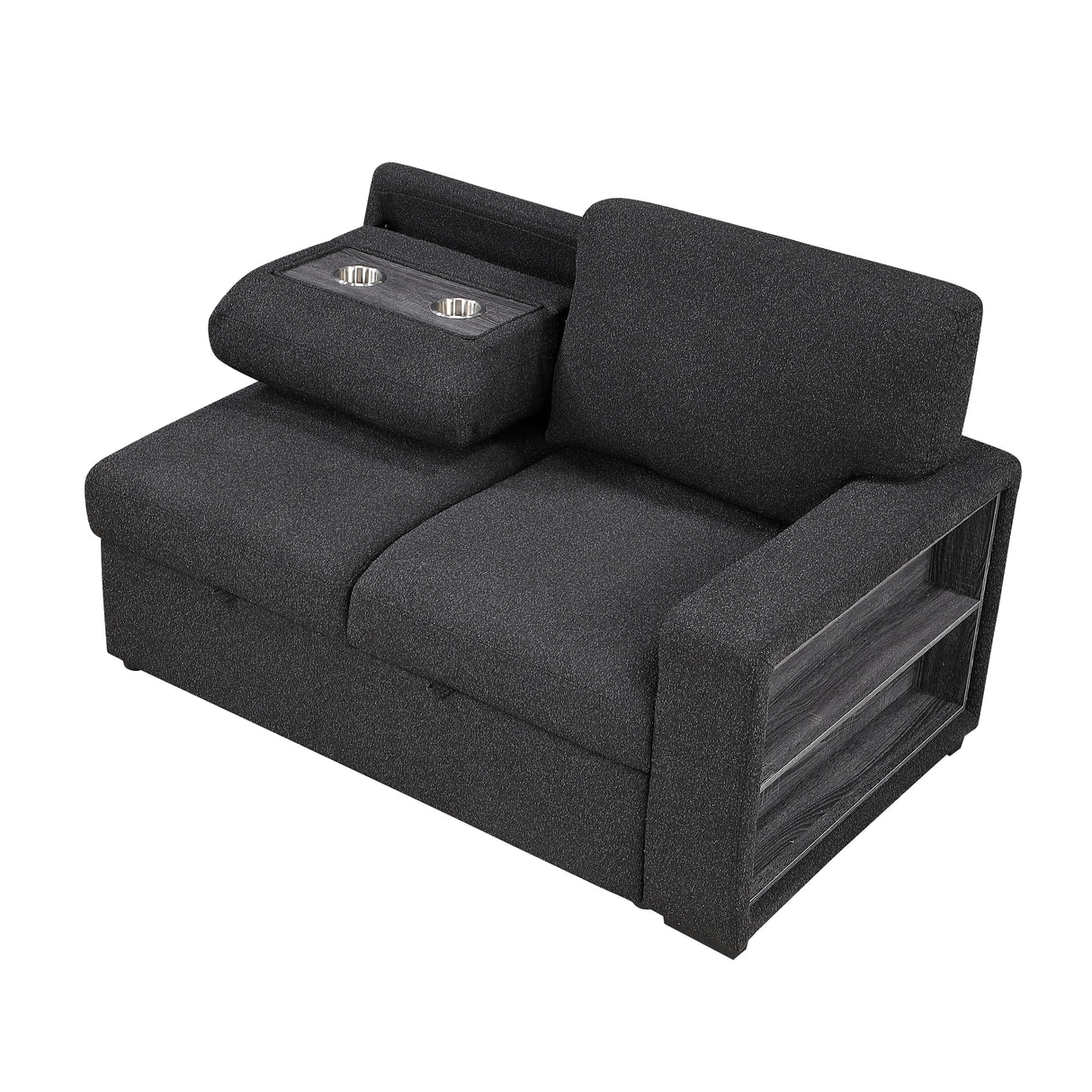 9630BK*3LC2R (3)SECTIONAL WITH LEFT CHAISE, PULL-OUT BED, HIDDEN STORAGES AND SHELVES, CHARGING PORTS from Homelegance - Luna Furniture
