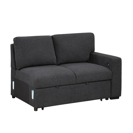Pompano Black Boucle 3-Piece Sectional with Left Chaise and Pull-out Bed from Homelegance - Luna Furniture