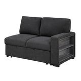 9630BK*3LC2R (3)SECTIONAL WITH LEFT CHAISE, PULL-OUT BED, HIDDEN STORAGES AND SHELVES, CHARGING PORTS from Homelegance - Luna Furniture