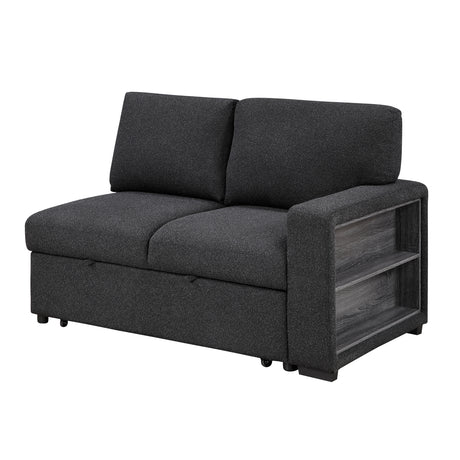 Pompano Black Boucle 3-Piece Sectional with Left Chaise and Pull-out Bed from Homelegance - Luna Furniture