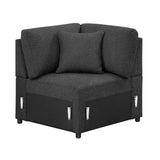 9630BK*42LRC (4)SECTIONAL WITH RIGHT CHAISE, PULL-OUT BED, HIDDEN STORAGES AND SHELVES, CHARGING PORTS from Homelegance - Luna Furniture