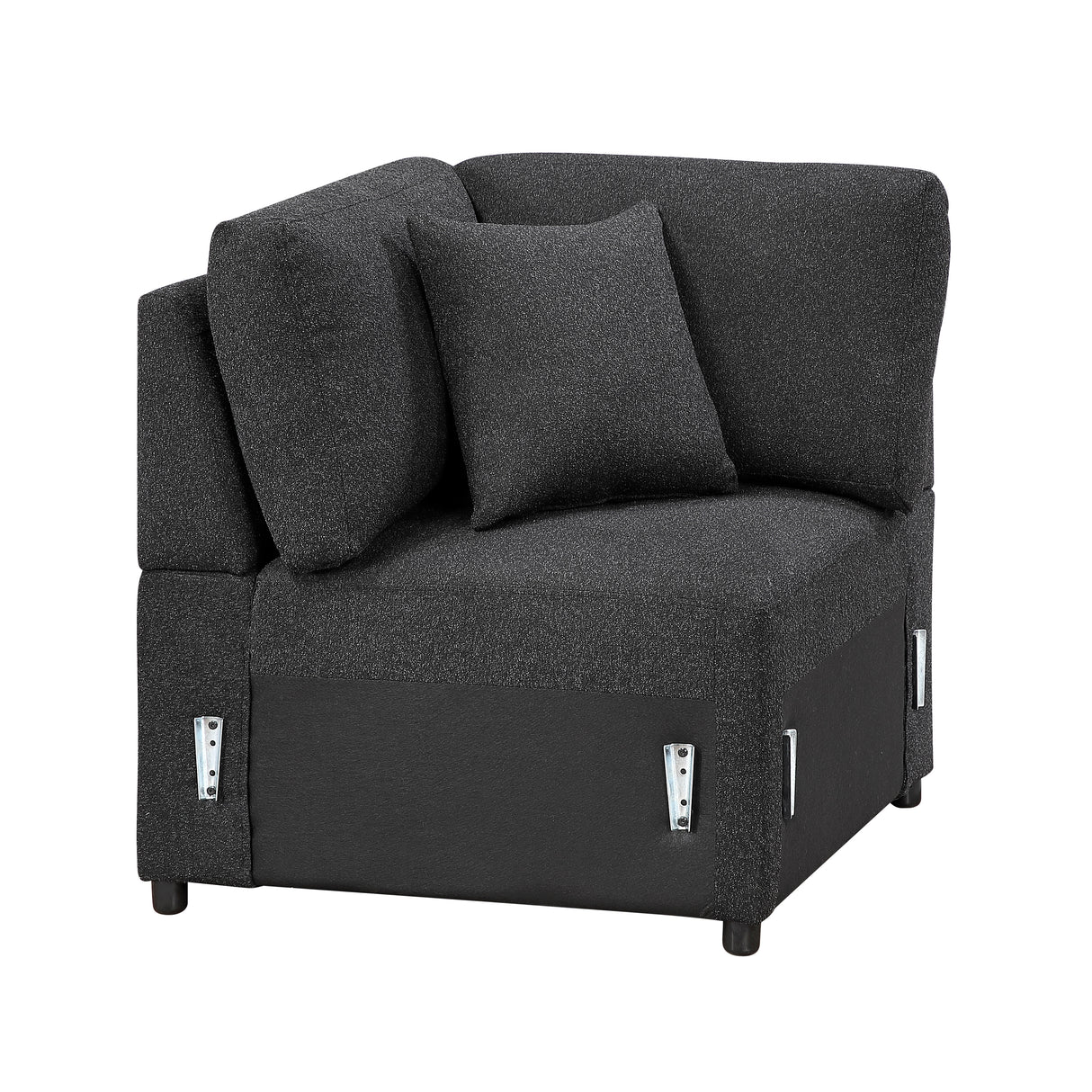 9630BK*42LRC (4)SECTIONAL WITH RIGHT CHAISE, PULL-OUT BED, HIDDEN STORAGES AND SHELVES, CHARGING PORTS from Homelegance - Luna Furniture