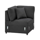 9630BK*42LRC (4)SECTIONAL WITH RIGHT CHAISE, PULL-OUT BED, HIDDEN STORAGES AND SHELVES, CHARGING PORTS from Homelegance - Luna Furniture