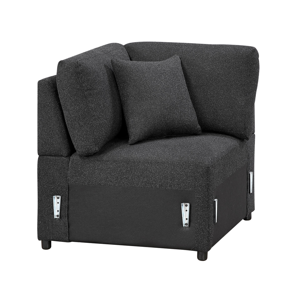 Pompano Black Boucle 3-Piece Sectional with Left Chaise and Pull-out Bed from Homelegance - Luna Furniture