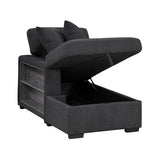 9630BK*3LC2R (3)SECTIONAL WITH LEFT CHAISE, PULL-OUT BED, HIDDEN STORAGES AND SHELVES, CHARGING PORTS from Homelegance - Luna Furniture