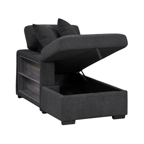 Pompano Black Boucle 3-Piece Sectional with Left Chaise and Pull-out Bed from Homelegance - Luna Furniture