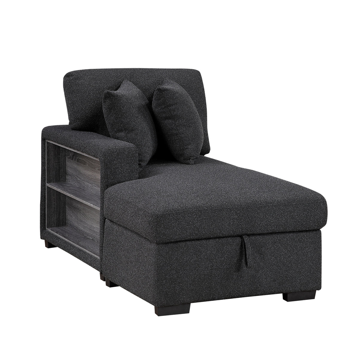 9630BK*3LC2R (3)SECTIONAL WITH LEFT CHAISE, PULL-OUT BED, HIDDEN STORAGES AND SHELVES, CHARGING PORTS from Homelegance - Luna Furniture