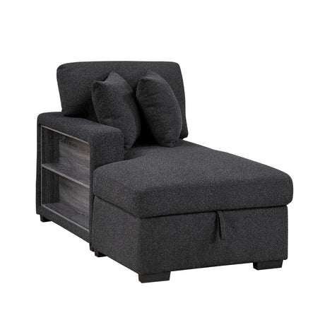 Pompano Black Boucle 3-Piece Sectional with Left Chaise and Pull-out Bed from Homelegance - Luna Furniture