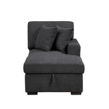 9630BK*42LRC (4)SECTIONAL WITH RIGHT CHAISE, PULL-OUT BED, HIDDEN STORAGES AND SHELVES, CHARGING PORTS from Homelegance - Luna Furniture