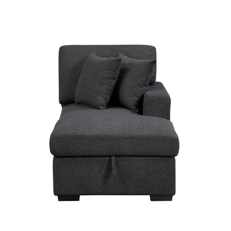Pompano Black Boucle 2-Piece Sectional with Right Chaise and Pull-out Bed from Homelegance - Luna Furniture