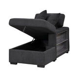 9630BK*42LRC (4)SECTIONAL WITH RIGHT CHAISE, PULL-OUT BED, HIDDEN STORAGES AND SHELVES, CHARGING PORTS from Homelegance - Luna Furniture