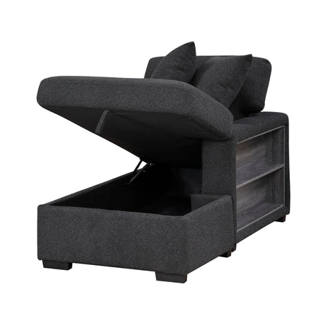 Pompano Black Boucle 4-Piece Sectional with Right Chaise and Pull-out Bed from Homelegance - Luna Furniture