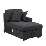 9630BK*42LRC (4)SECTIONAL WITH RIGHT CHAISE, PULL-OUT BED, HIDDEN STORAGES AND SHELVES, CHARGING PORTS from Homelegance - Luna Furniture