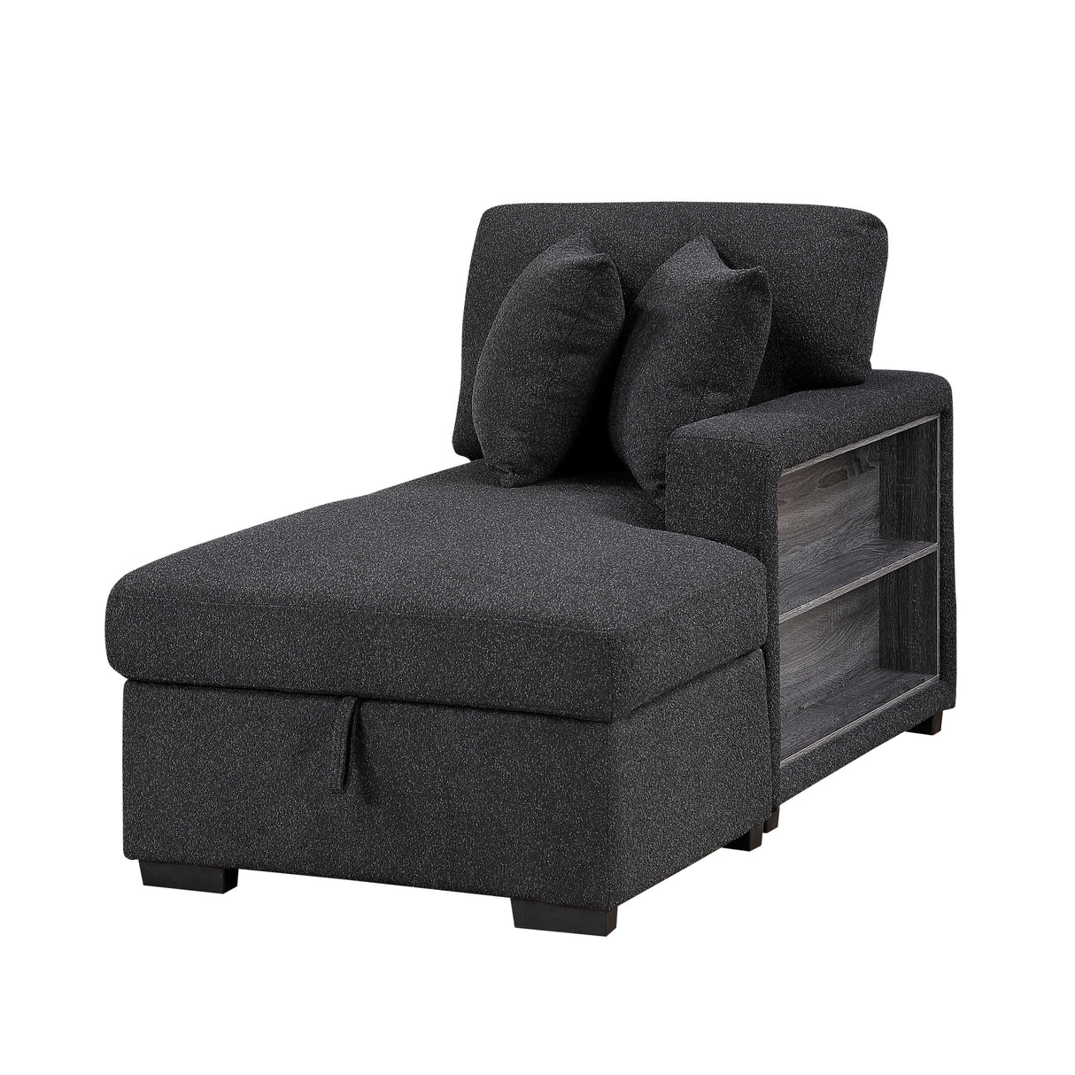 9630BK*22LRC (2)SECTIONAL WITH RIGHT CHAISE, PULL-OUT BED, HIDDEN STORAGE AND SHELVES, CHARGING PORTS from Homelegance - Luna Furniture