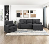 9630BK*22LRC (2)SECTIONAL WITH RIGHT CHAISE, PULL-OUT BED, HIDDEN STORAGE AND SHELVES, CHARGING PORTS from Homelegance - Luna Furniture