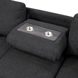 9630BK*42LRC (4)SECTIONAL WITH RIGHT CHAISE, PULL-OUT BED, HIDDEN STORAGES AND SHELVES, CHARGING PORTS from Homelegance - Luna Furniture
