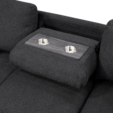 Pompano Black Boucle 4-Piece Sectional with Right Chaise and Pull-out Bed from Homelegance - Luna Furniture