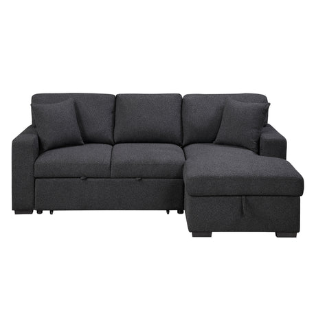 Pompano Black Boucle 2-Piece Sectional with Right Chaise and Pull-out Bed from Homelegance - Luna Furniture