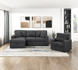 9630BK*2LC2R (2) SECTIONAL WITH LEFT CHAISE, PULL-OUT BED AND HIDDEN STORAGE, CHARGING PORTS from Homelegance - Luna Furniture