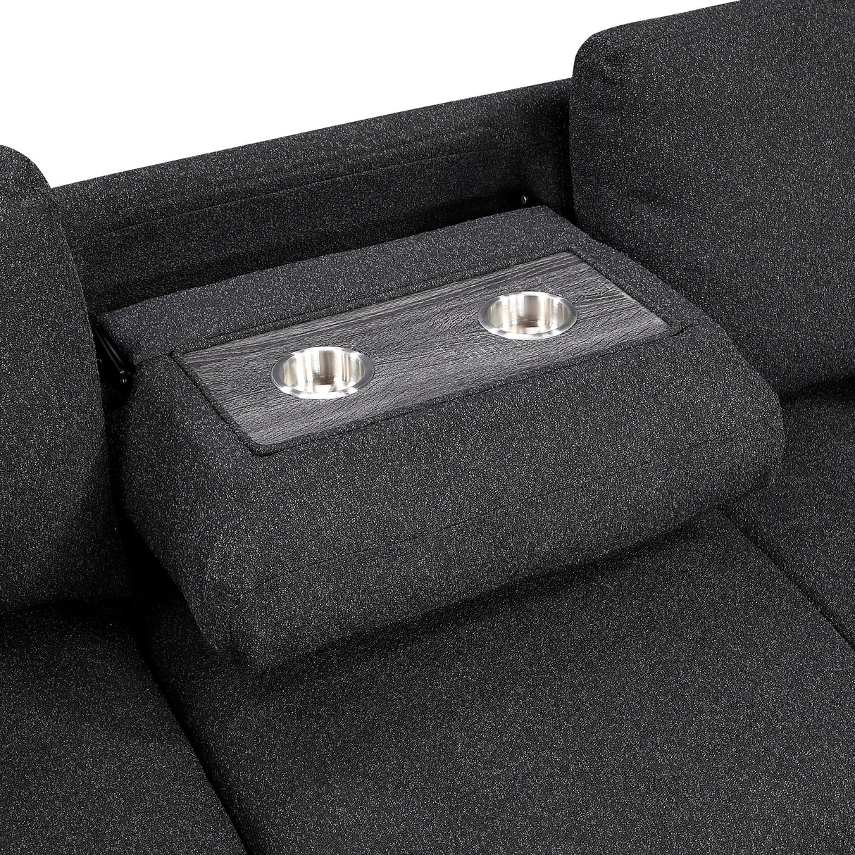 9630BK*3LC2R (3)SECTIONAL WITH LEFT CHAISE, PULL-OUT BED, HIDDEN STORAGES AND SHELVES, CHARGING PORTS from Homelegance - Luna Furniture