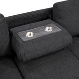 9630BK*3LC2R (3)SECTIONAL WITH LEFT CHAISE, PULL-OUT BED, HIDDEN STORAGES AND SHELVES, CHARGING PORTS from Homelegance - Luna Furniture