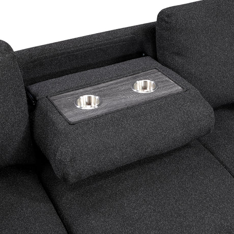Pompano Black Boucle 3-Piece Sectional with Left Chaise and Pull-out Bed from Homelegance - Luna Furniture