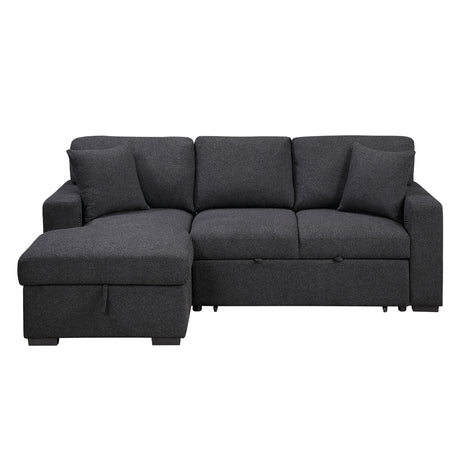 Pompano Black Boucle 2-Piece Sectional with Left Chaise and Pull-out Bed from Homelegance - Luna Furniture