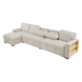 9630BE*3LC2R (3)Sectional with Left Chaise, Pull-out Bed and Hidden Storages, Charging Ports from Homelegance - Luna Furniture