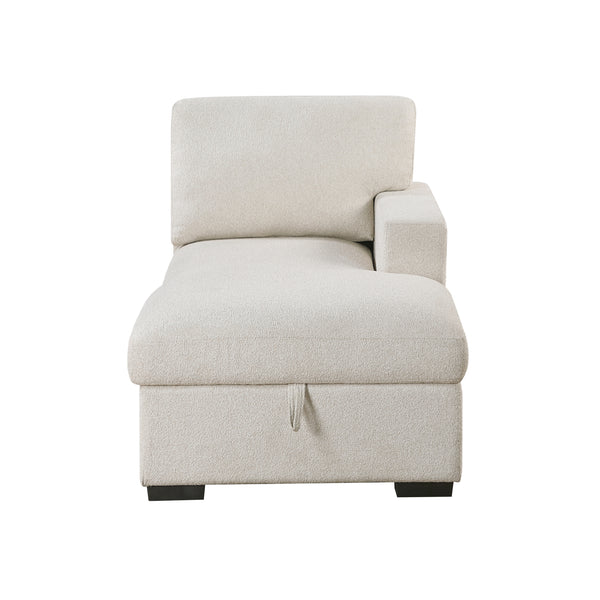 Pompano Beige Right Side Chaise with Hidden Storage