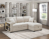 8 Right Side Chaise with Hidden Storage, 2-Seater's Backs and 2 Pillows, Charging Ports from Homelegance - Luna Furniture