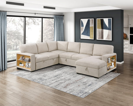 Pompano Beige Right Side Chaise with Hidden Storage from Homelegance - Luna Furniture