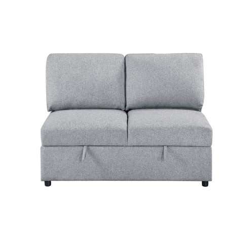 Pompano Gray 2-Piece Armless Seating Set with Hidden Storage from Homelegance - Luna Furniture