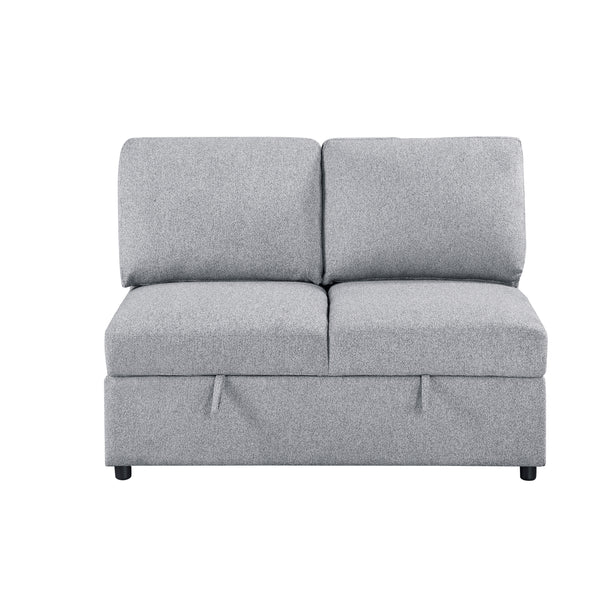 Pompano Gray 2-Piece Armless Seating Set with Hidden Storage