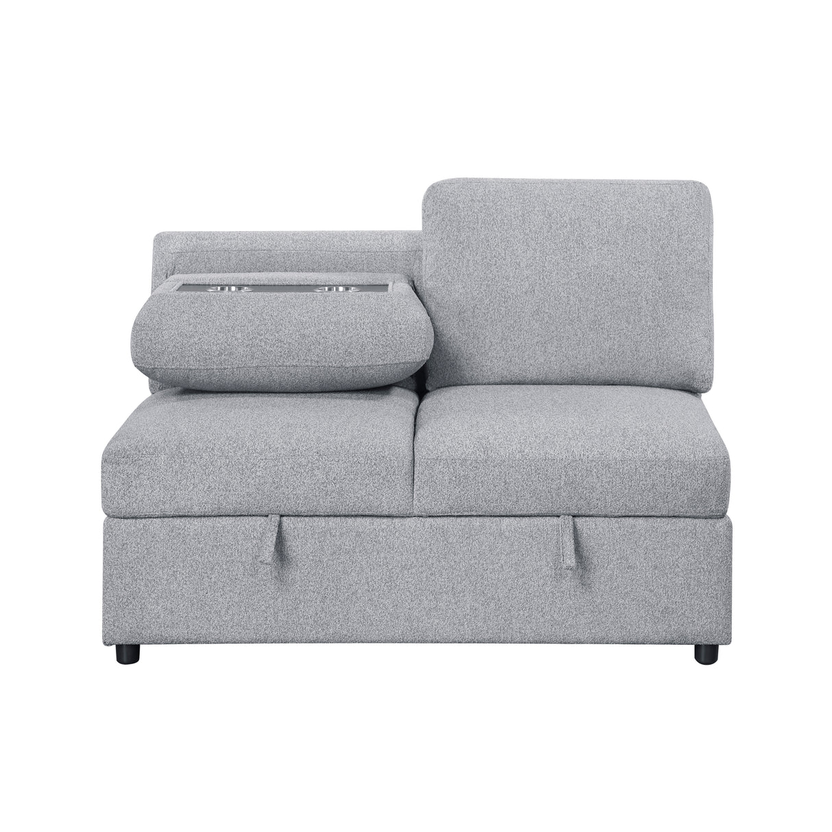 Pompano Gray 2-Piece Armless Seating Set with Hidden Storage from Homelegance - Luna Furniture