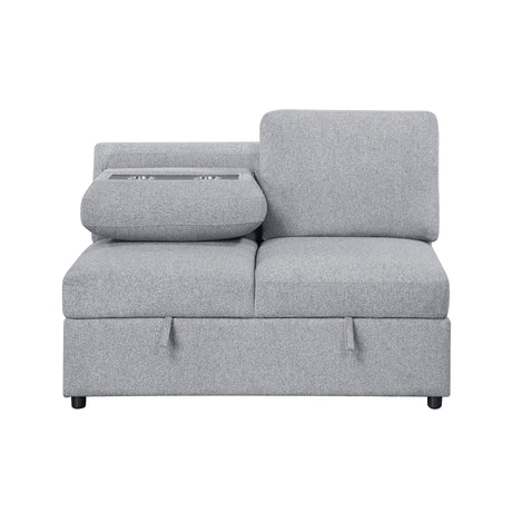 Pompano Gray 2-Piece Armless Seating Set with Hidden Storage from Homelegance - Luna Furniture