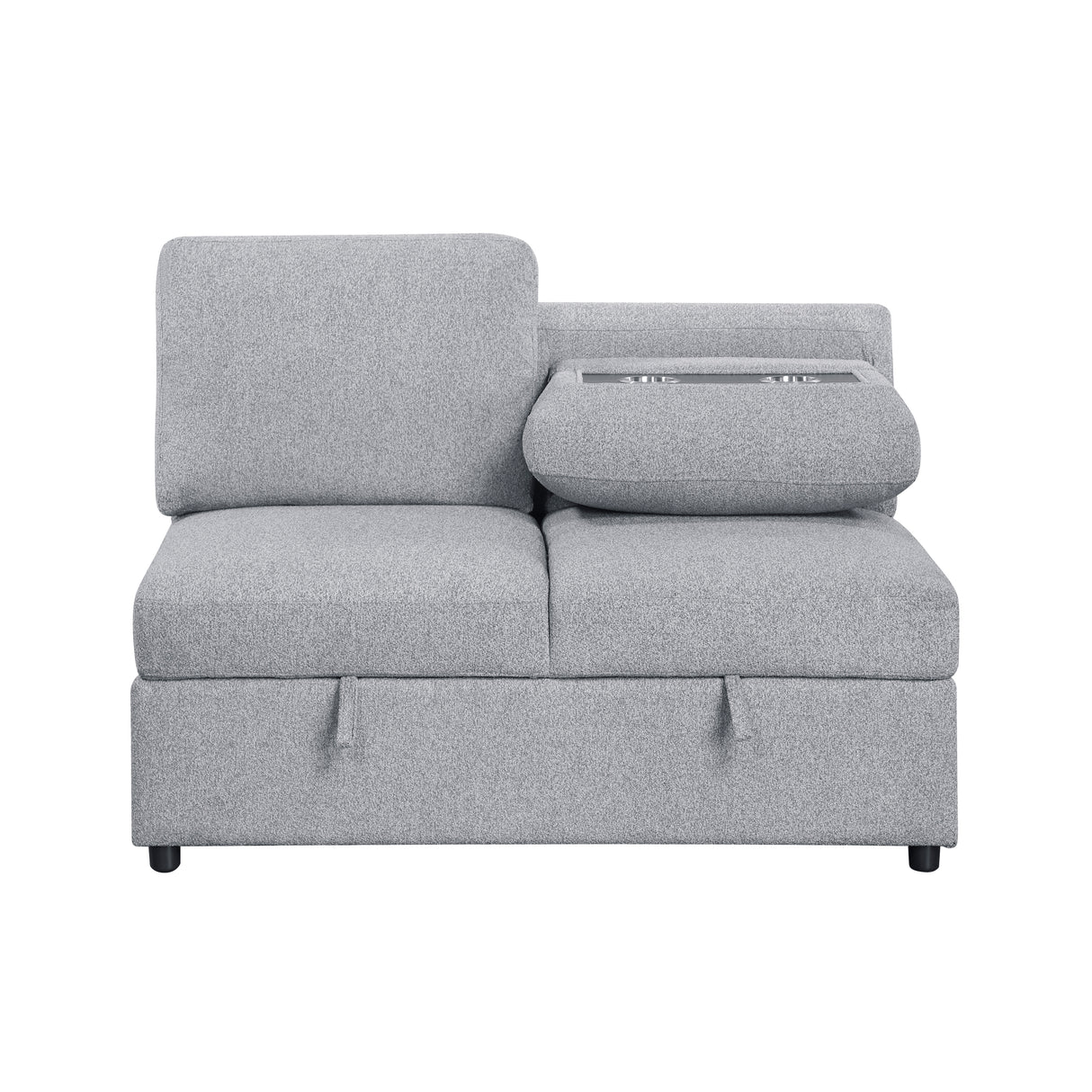Pompano Gray 2-Piece Armless Seating Set with Hidden Storage from Homelegance - Luna Furniture