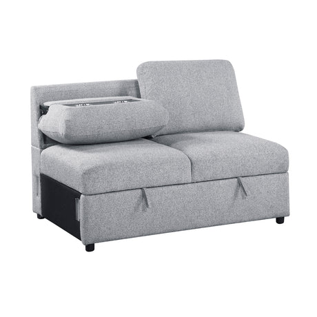 Pompano Gray 2-Piece Armless Seating Set with Hidden Storage from Homelegance - Luna Furniture