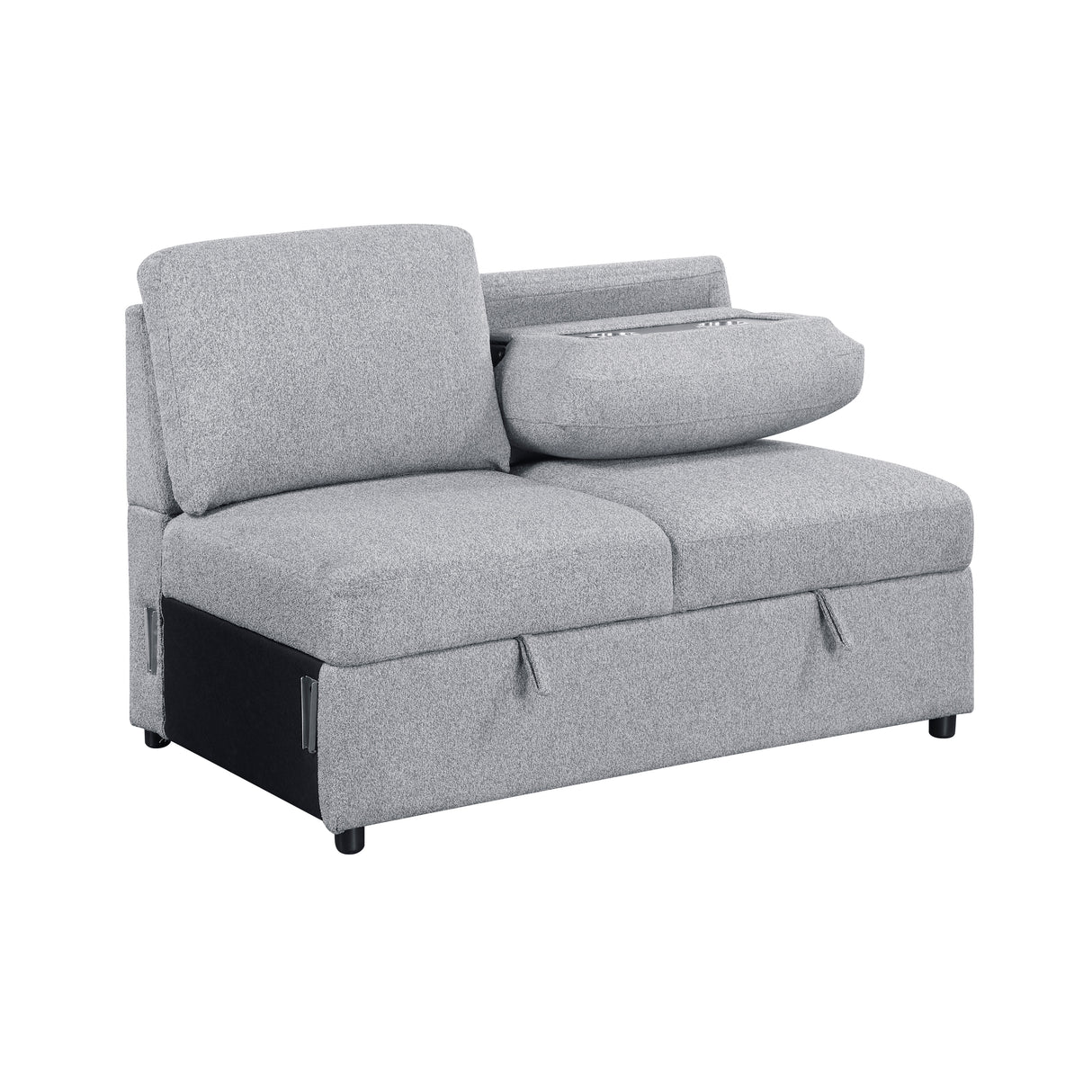 Pompano Gray 2-Piece Armless Seating Set with Hidden Storage from Homelegance - Luna Furniture