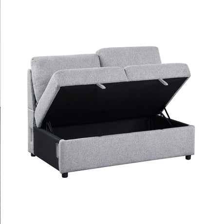 Pompano Gray 2-Piece Armless Seating Set with Hidden Storage from Homelegance - Luna Furniture