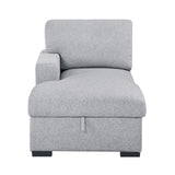 Pompano Gray Left-Side Storage Chaise with Charging Ports from Homelegance - Luna Furniture