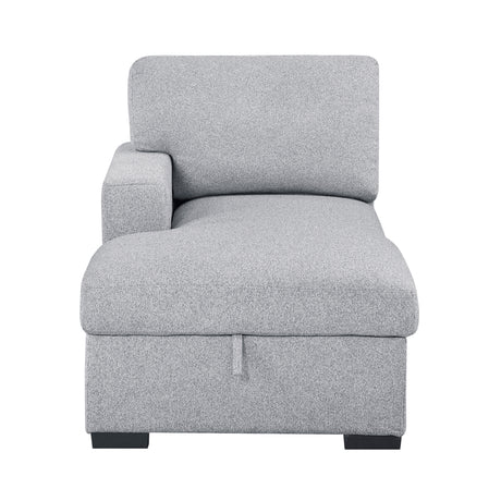 Pompano Gray Left-Side Storage Chaise with Charging Ports from Homelegance - Luna Furniture