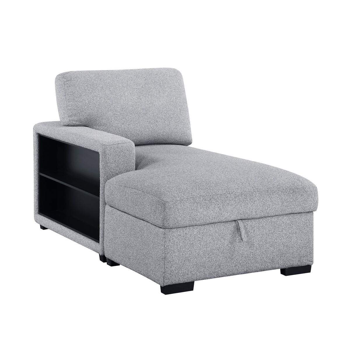 Pompano Gray Left-Side Storage Chaise with Charging Ports from Homelegance - Luna Furniture