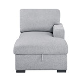 Pompano Gray Right-Side Storage Chaise with Charging Ports from Homelegance - Luna Furniture