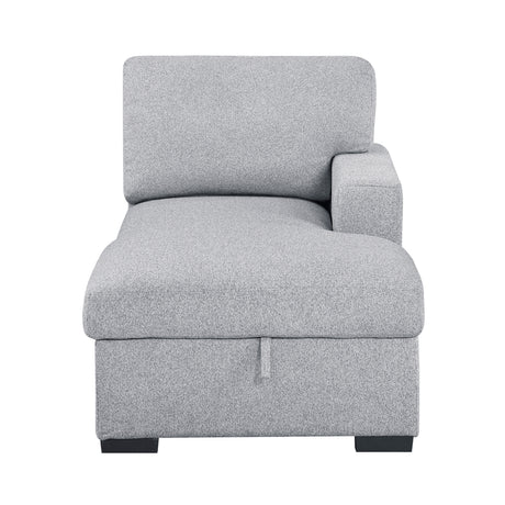 Pompano Gray Right-Side Storage Chaise with Charging Ports from Homelegance - Luna Furniture