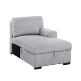 Pompano Gray Right-Side Storage Chaise with Charging Ports from Homelegance - Luna Furniture