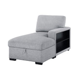 Pompano Gray Right-Side Storage Chaise with Charging Ports from Homelegance - Luna Furniture