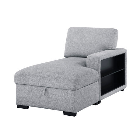 Pompano Gray Right-Side Storage Chaise with Charging Ports from Homelegance - Luna Furniture